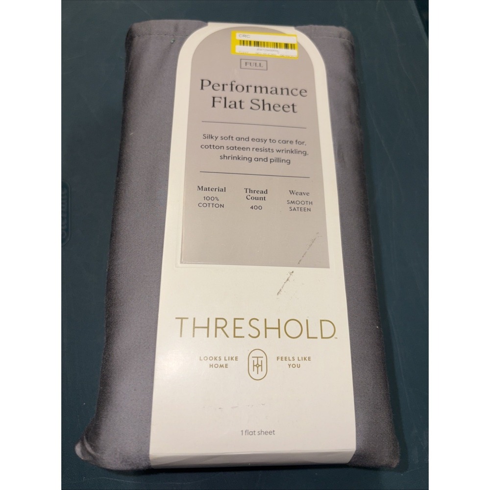 Full 400 Thread Count Performance Flat Sheet Dark Gray - Threshold: Cotton